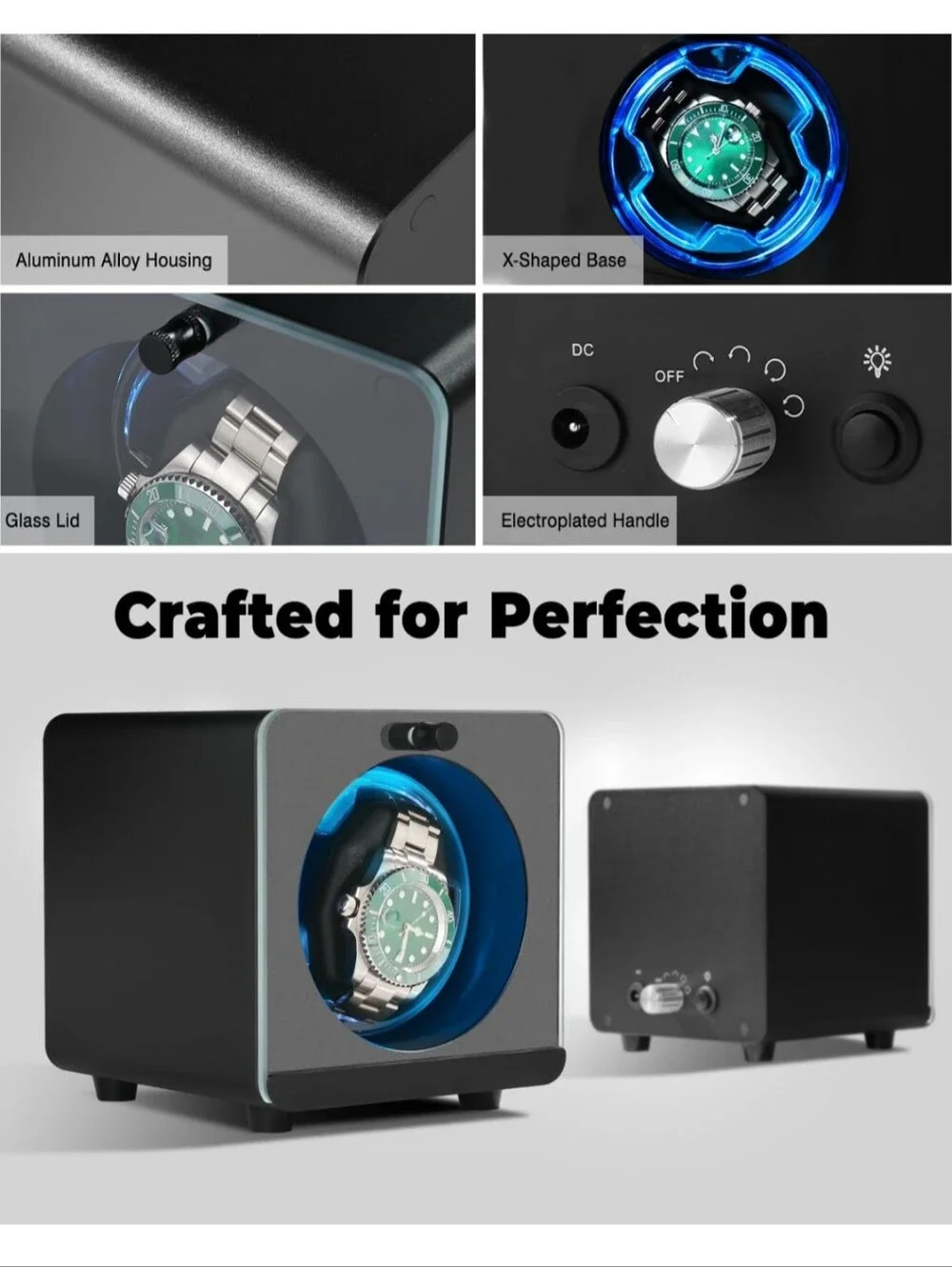 NWT Cevale Ultraquiet Aluminum Automatic Watch Winder